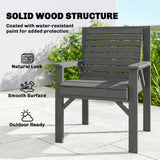 Fir Wood Garden Dining Chair With Curved Seat - Velmora