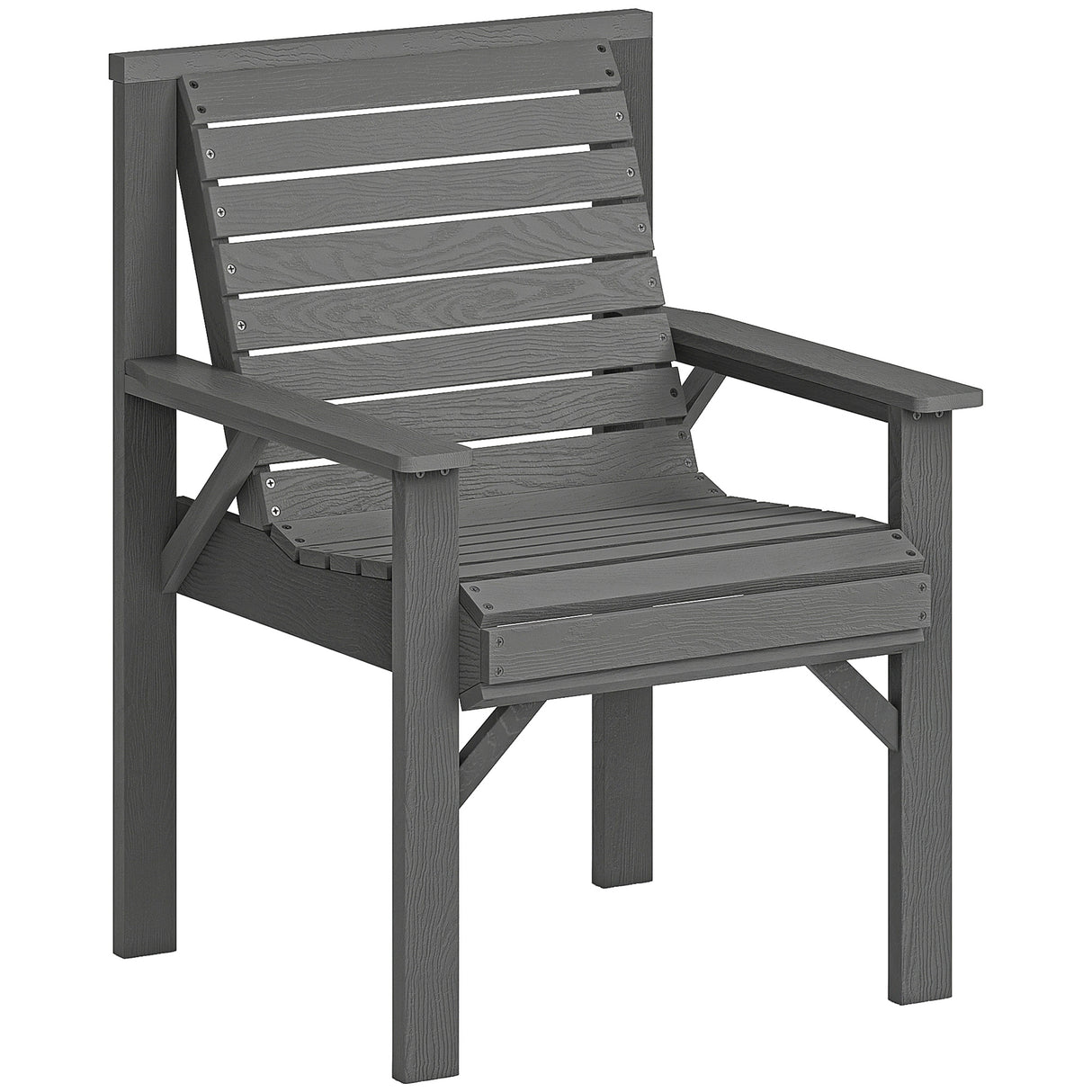 Fir Wood Garden Dining Chair With Curved Seat - Velmora