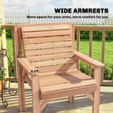 Fir Wood Garden Dining Chair With Curved Seat - Velmora
