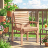 Fir Wood Garden Dining Chair With Curved Seat - Velmora