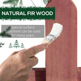 Fir Wood Garden Fixed Picket Fence Panels 60cm Wide in Set Of 12 - Velmora
