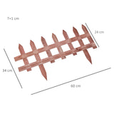 Fir Wood Garden Fixed Picket Fence Panels 60cm Wide in Set Of 12 - Velmora