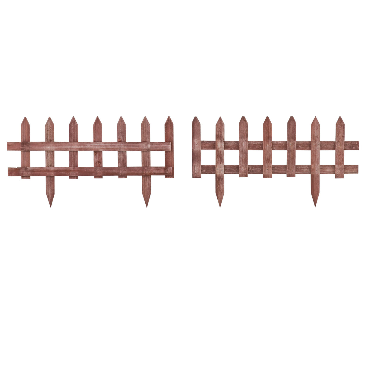 Fir Wood Garden Fixed Picket Fence Panels 60cm Wide in Set Of 12 - Velmora