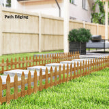 Fir Wood Garden Fixed Picket Fence Panels 60cm Wide in Set Of 12 - Velmora