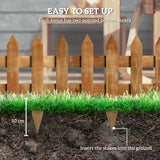 Fir Wood Garden Fixed Picket Fence Panels 60cm Wide in Set Of 12 - Velmora