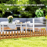 Fir Wood Garden Fixed Picket Fence Panels 60cm Wide in Set Of 12 - Velmora
