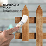Fir Wood Garden Fixed Picket Fence Panels 60cm Wide in Set Of 12 - Velmora