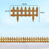 Fir Wood Garden Fixed Picket Fence Panels 60cm Wide in Set Of 12 - Velmora