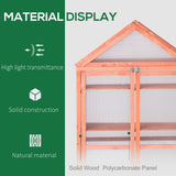 Fir Wood Garden Polycarbonate Greenhouse With 2 Doors - Velmora