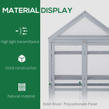 Fir Wood Garden Polycarbonate Greenhouse With 2 Doors - Velmora