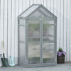 Fir Wood Garden Polycarbonate Greenhouse With 2 Doors - Velmora