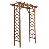 Fir Wood Outdoor Garden Arch Trellis 200cm High - Velmora