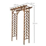 Fir Wood Outdoor Garden Arch Trellis 200cm High - Velmora