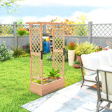 Fir Wood Outdoor Garden Planter Box 110cm Wide - Velmora