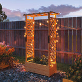 Fir Wood Outdoor Garden Planter Box 110cm Wide - Velmora