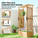 Fir Wood Outdoor Garden Planter Box 110cm Wide - Velmora