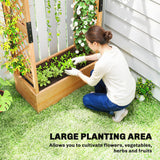Fir Wood Outdoor Garden Planter Box 110cm Wide - Velmora