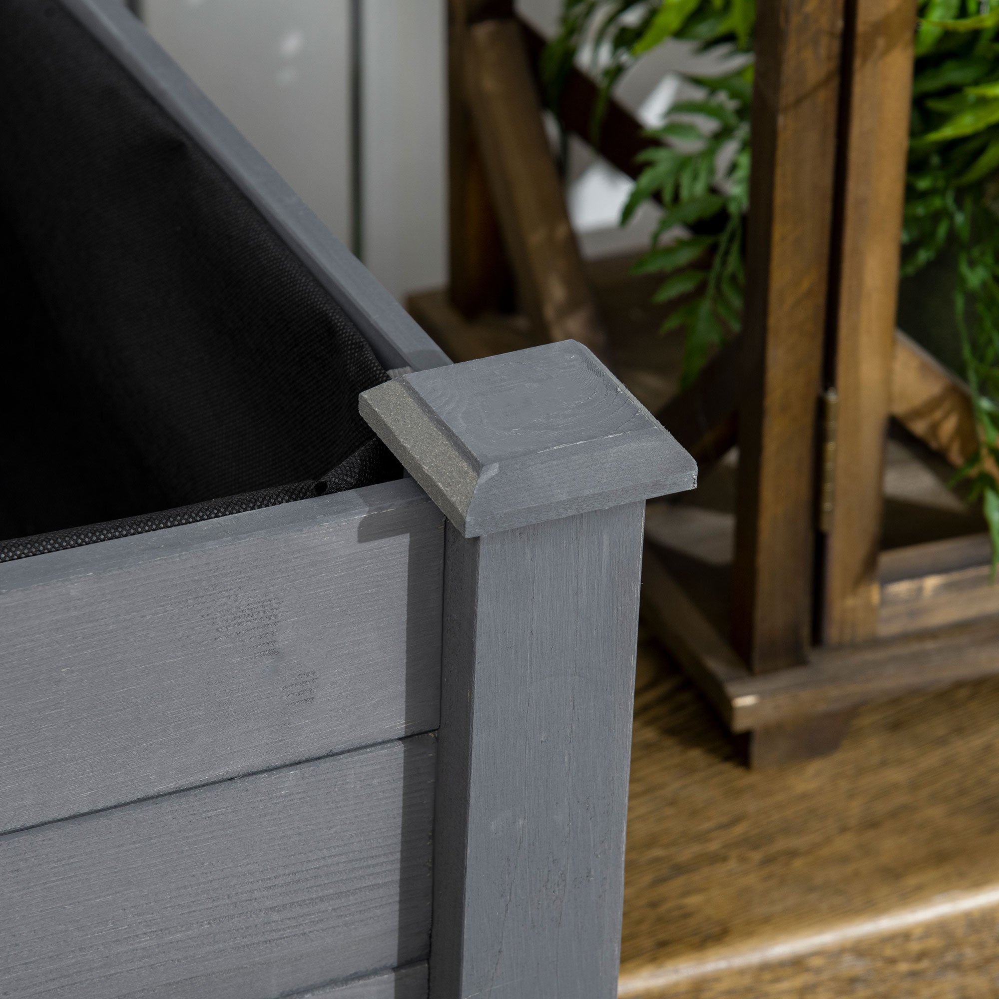 Fir Wood Outdoor Garden Planter Box 122.5cm Wide - Velmora
