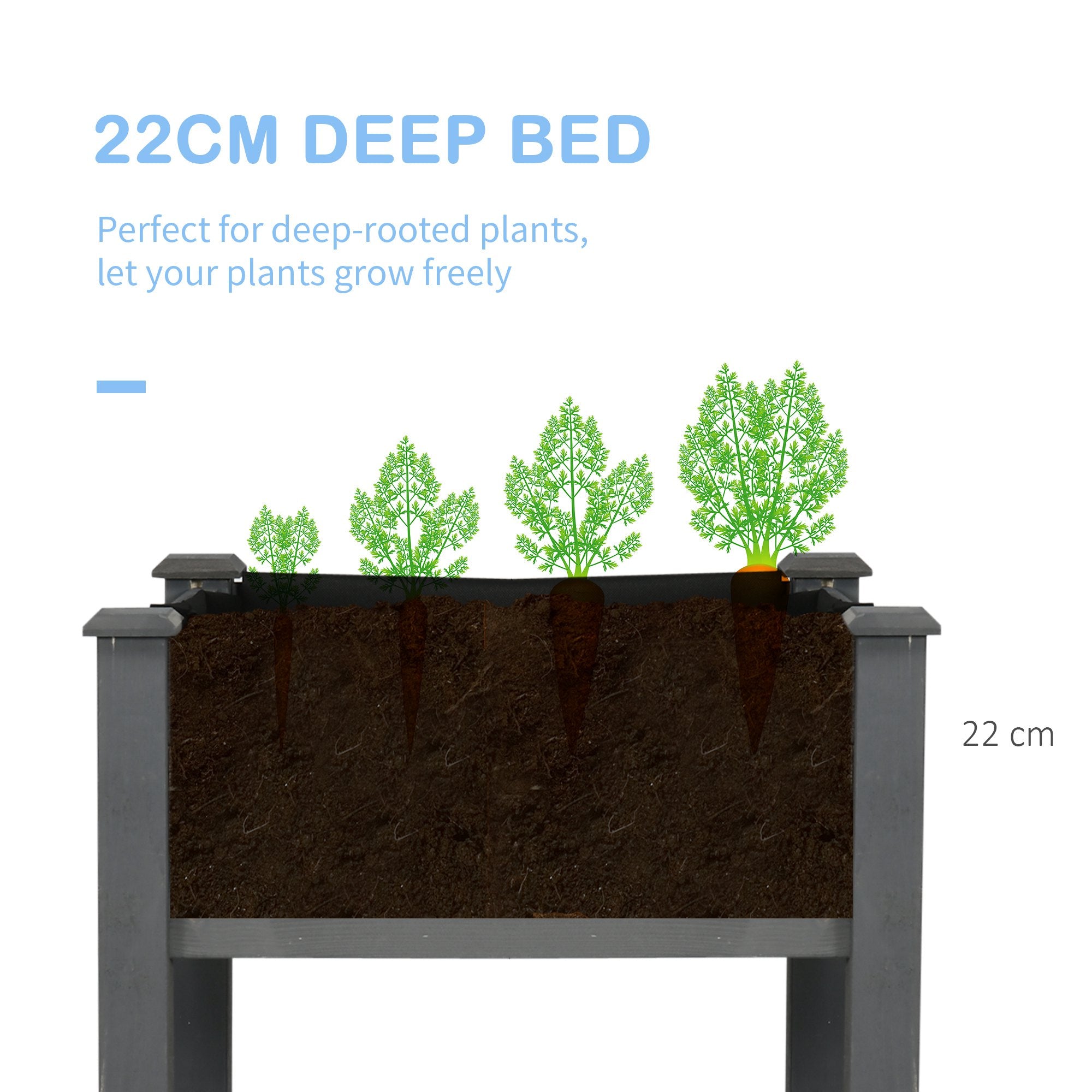 Fir Wood Outdoor Garden Planter Box 122.5cm Wide - Velmora
