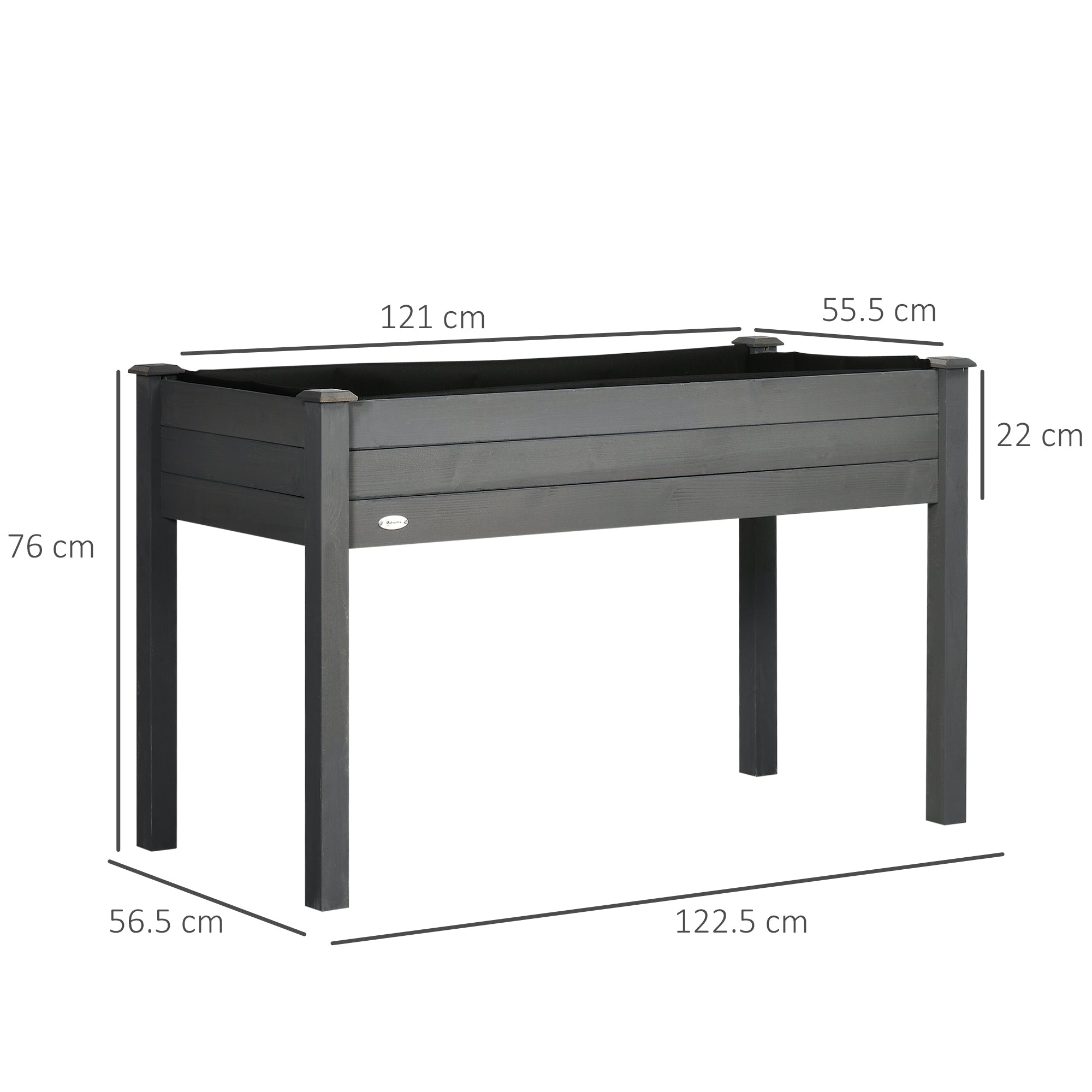 Fir Wood Outdoor Garden Planter Box 122.5cm Wide - Velmora
