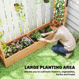 Fir Wood Outdoor Garden Planter Box 196cm Wide - Velmora
