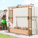 Fir Wood Outdoor Garden Planter Box 196cm Wide - Velmora