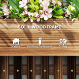 Fir Wood Outdoor Garden Planter Box 60cm Wide in Set Of 2 - Velmora