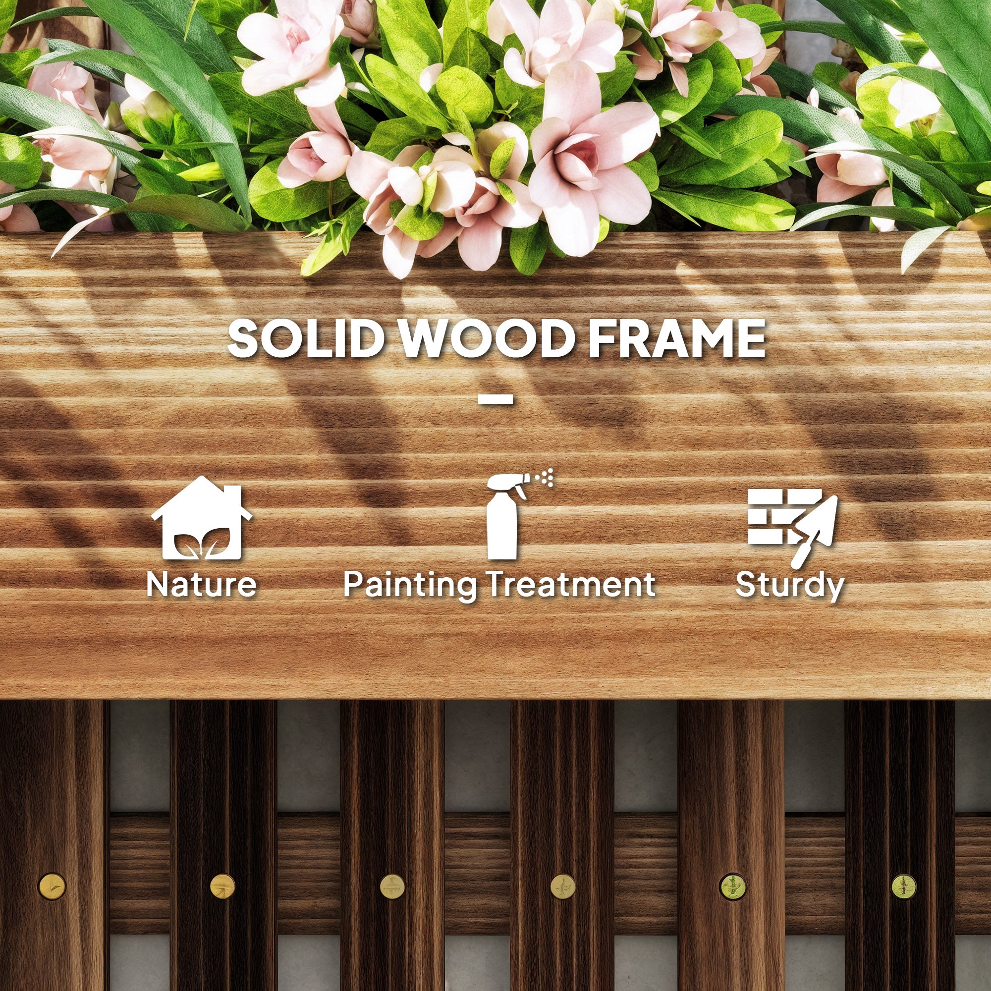 Fir Wood Outdoor Garden Planter Box 60cm Wide in Set Of 2 - Velmora
