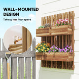 Fir Wood Outdoor Garden Planter Box 60cm Wide in Set Of 2 - Velmora