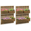 Fir Wood Outdoor Garden Planter Box 60cm Wide in Set Of 2 - Velmora