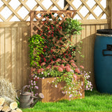 Fir Wood Outdoor Garden Planter Box 64cm Wide - Velmora