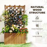 Fir Wood Outdoor Garden Planter Box 64cm Wide - Velmora