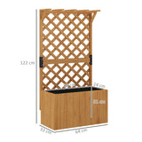 Fir Wood Outdoor Garden Planter Box 64cm Wide - Velmora