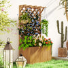 Fir Wood Outdoor Garden Planter Box 64cm Wide - Velmora