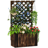 Fir Wood Outdoor Garden Planter Box 64cm Wide - Velmora