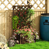 Fir Wood Outdoor Garden Planter Box 64cm Wide - Velmora