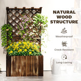 Fir Wood Outdoor Garden Planter Box 64cm Wide - Velmora