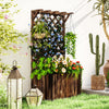 Fir Wood Outdoor Garden Planter Box 64cm Wide - Velmora