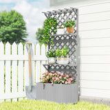 Fir Wood Outdoor Garden Planter Box 76cm Wide - Velmora