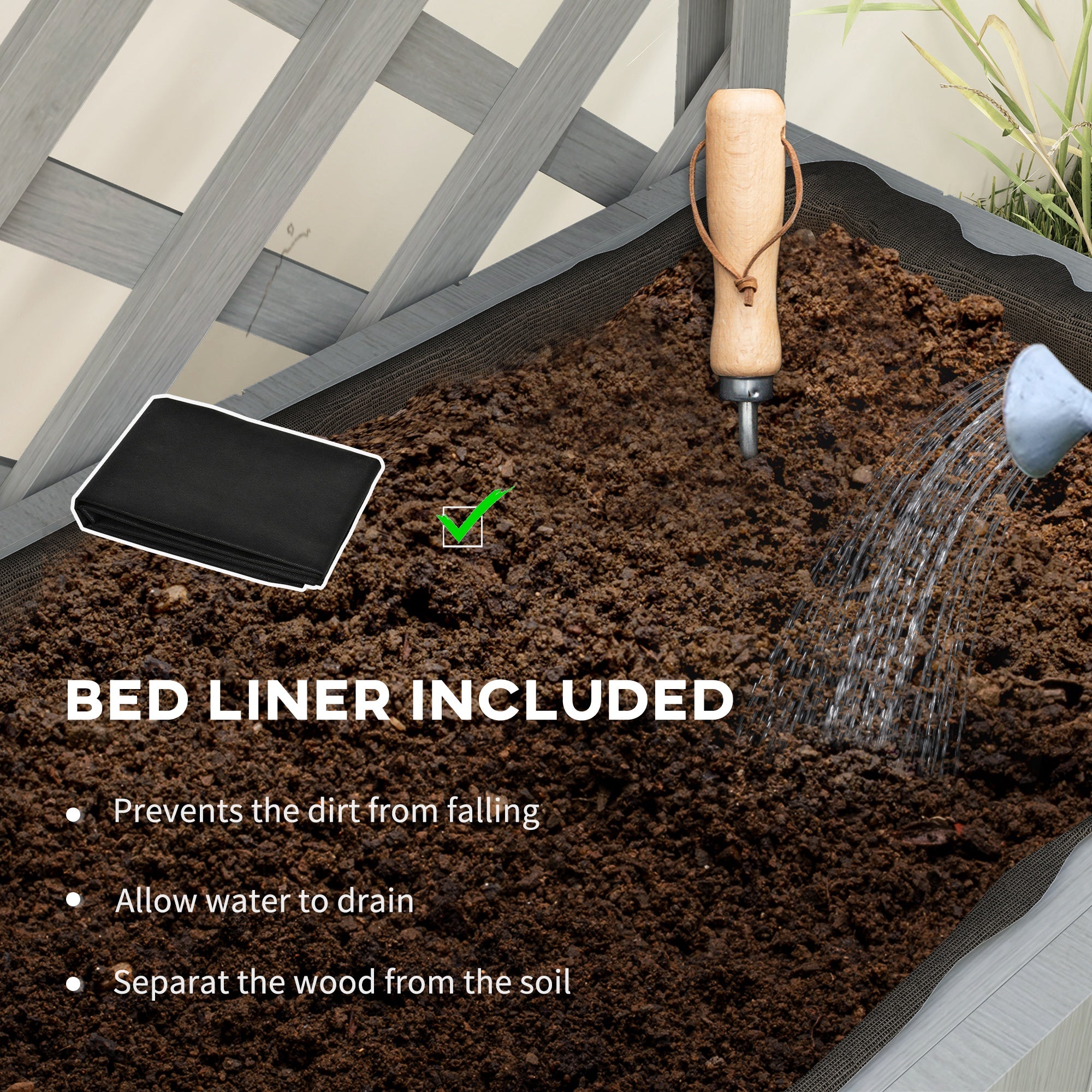 Fir Wood Outdoor Garden Planter Box 76cm Wide - Velmora