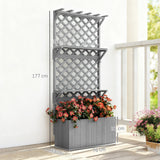 Fir Wood Outdoor Garden Planter Box 76cm Wide - Velmora