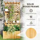 Fir Wood Outdoor Garden Planter Box 76cm Wide - Velmora