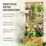Fir Wood Outdoor Garden Planter Box 76cm Wide - Velmora