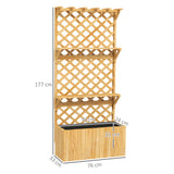Fir Wood Outdoor Garden Planter Box 76cm Wide - Velmora