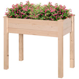Fir Wood Outdoor Garden Planter Box 86cm Wide - Velmora