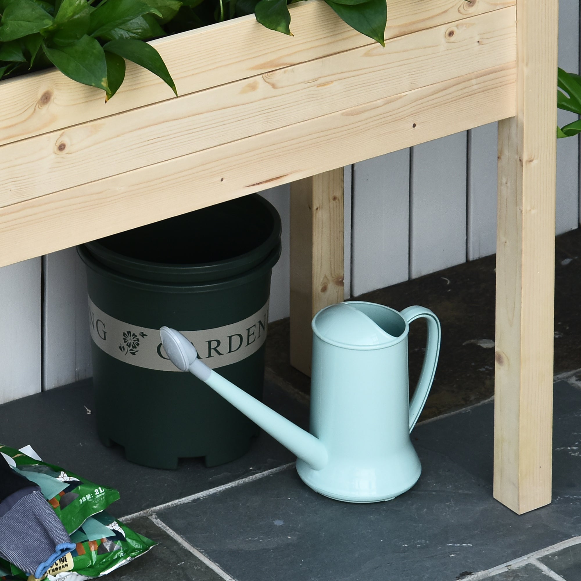 Fir Wood Outdoor Garden Planter Box 86cm Wide - Velmora