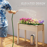 Fir Wood Outdoor Garden Planter Box 86cm Wide - Velmora