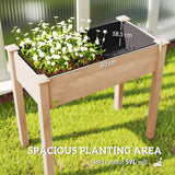 Fir Wood Outdoor Garden Planter Box 86cm Wide - Velmora