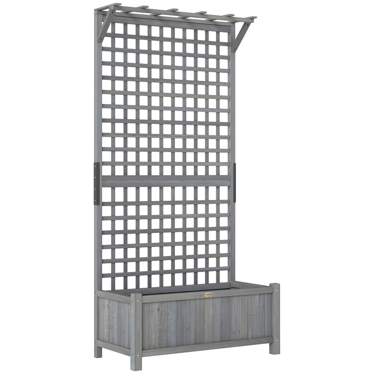 Fir Wood Outdoor Garden Planter Box 90cm Wide - Velmora