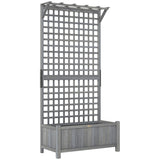 Fir Wood Outdoor Garden Planter Box 90cm Wide - Velmora